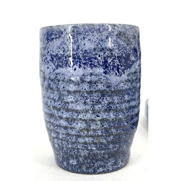 Spongeware Pottery Tea Coffee Serveware Set 4 Piece Set Signed Vintage - Picture 2 of 14